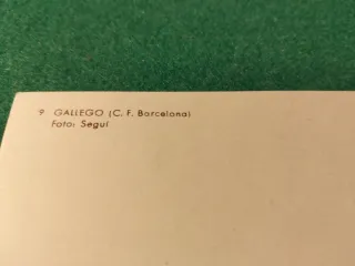 Postal FC Barcelona Jugador Gallego Firmada