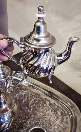 Juego de té vintage plateado