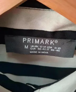 Blusa satinada rayas blanco y negro Primark TallaL