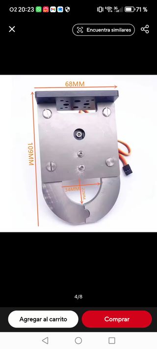 Pinza Mecánica 20kg para dispositivo Rc