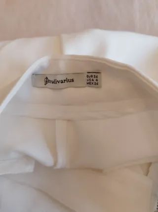 Pantalones Zara/Stradivarius Cuadros y Blanco