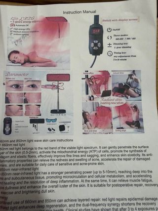 Lámpara terapia luz roja e infrarroja 120 LEDs 660