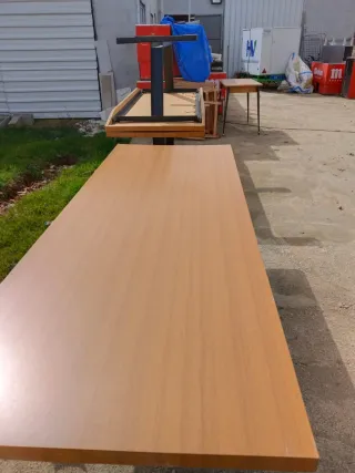 Mesa grande madera y metal