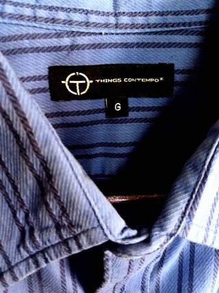 Camisa de Hombre Azul Cielo a Rayas Talla G