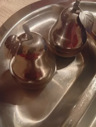 Set vintage porta condimenti in metallo