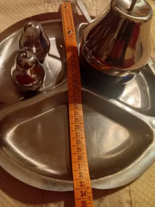 Set vintage porta condimenti in metallo