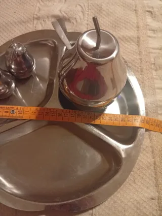 Set vintage porta condimenti in metallo