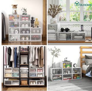 12 Cajas Organizadoras de Zapatos Transparentes