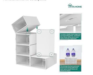 12 Cajas Organizadoras de Zapatos Transparentes