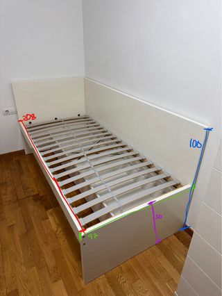 Cama 90x200 con 2 cajones