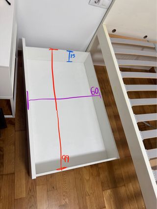 Cama 90x200 con 2 cajones