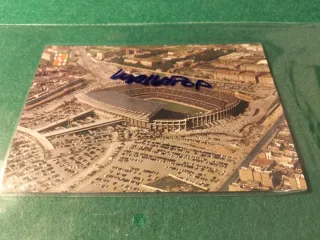 Postal Estadio F.C. Barcelona Escudo Oro
