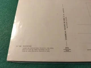 Postal Estadio F.C. Barcelona Escudo Oro