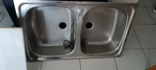 Fregadero doble cocina acero inoxidable