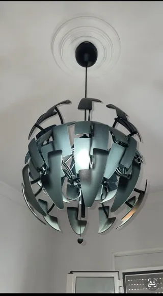 Lámpara colgante esférica plateada