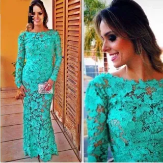 Vestido fiesta encaje talla M