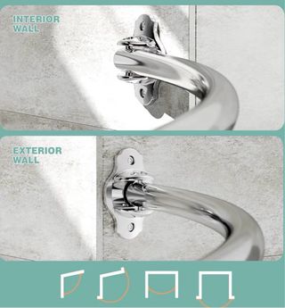 Barra Cortina Ducha Curva Ajustable 40