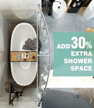 Barra Cortina Ducha Curva Ajustable 40