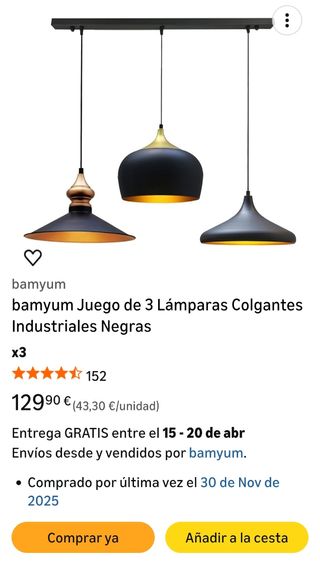 Lámpara Colgante Estilo Nordico