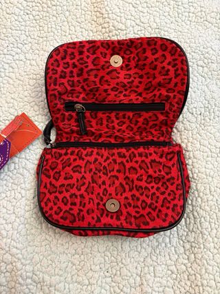 Bolso Blanco Animal Print Rojo
