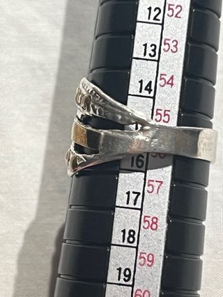 Anillo Plata 950 y Oro 18k Diseño Moderno