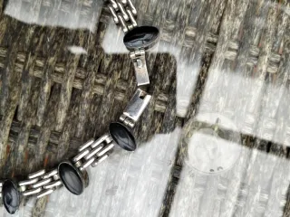 Gargantilla Vintage Taxco Plata Ónix 50cm