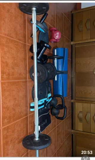 Set Mancuernas y Pesa Gimnasio Casa