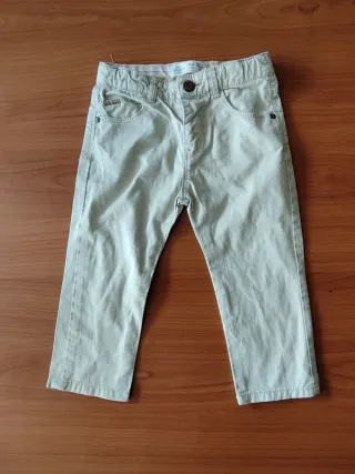 Zara :pantaloni beige bimbo 86 cm