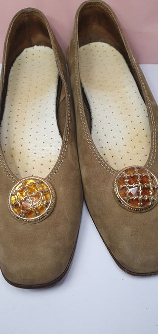 Ballerine vintage camoscio fibbia Ambra