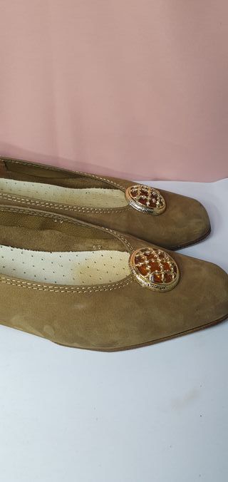 Ballerine vintage camoscio fibbia Ambra