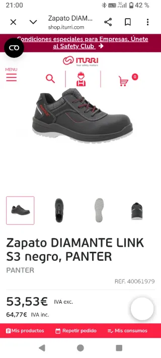 Zapatos de trabajo Panter negros y grises