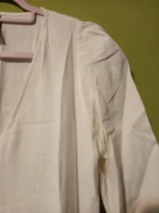 Vestido Verano Lino Talla L Blanco