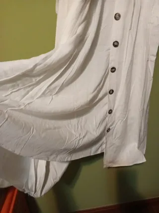 Vestido Verano Lino Talla L Blanco