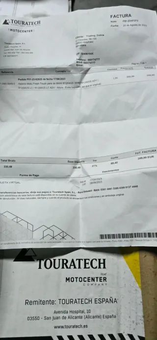 Asiento Moto BMW Extra Bajo 5/6 cm