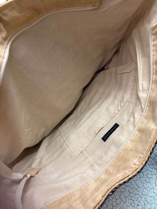 Capazo de playa con detalles azules