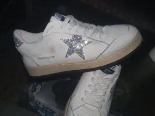 Golden Goose GGDB/Ballstar Sneakers Blancas Plata