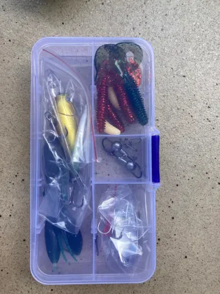 Cañas de pescar con carretes y accesorios