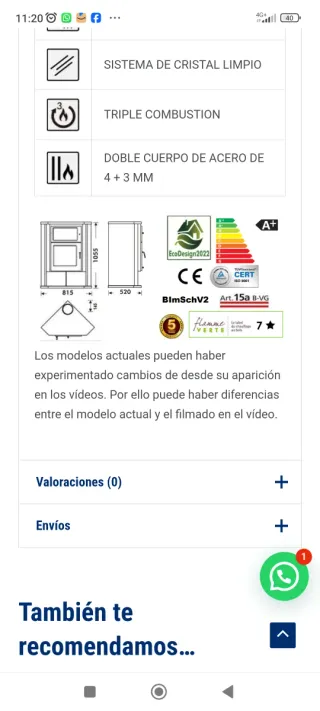 Estufa Leña Panadero Coimbra EsquinerEsta en Ávila