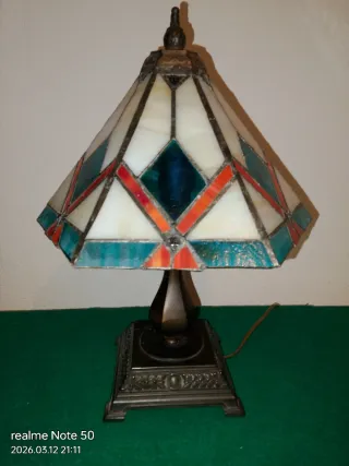 Lámpara Vintage Vidrio y Plomo 32cm