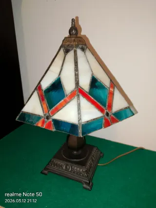 Lámpara Vintage Vidrio y Plomo 32cm