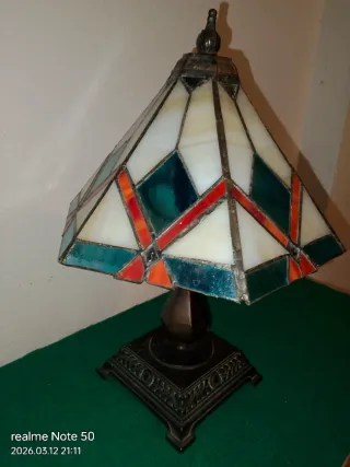 Lámpara Vintage Vidrio y Plomo 32cm