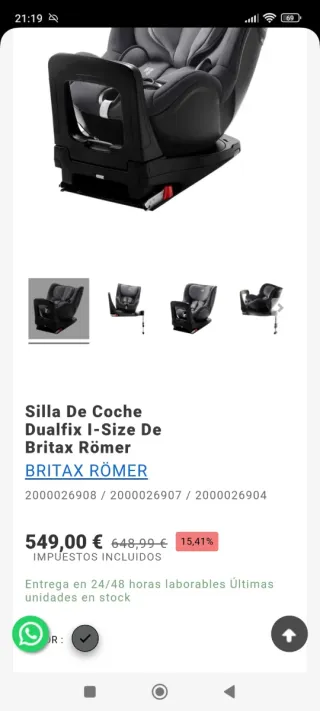 Silla Coche Britax Römer Dualfix