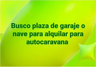 Alquiler cochera o nave