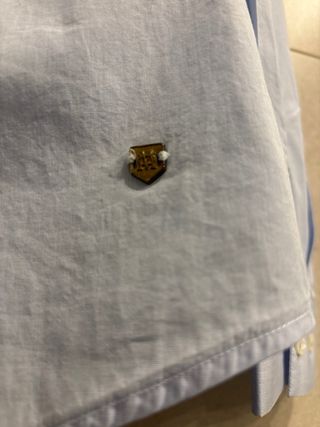 Camisa entallada Massimo Dutti azul mujer