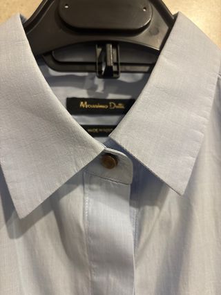 Camisa entallada Massimo Dutti azul mujer