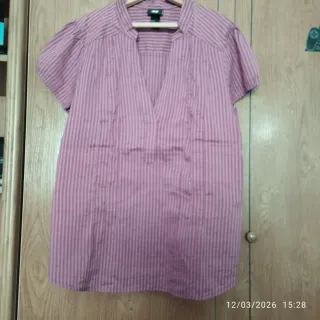 Blusa H&M Talla 44 Rosa Rayas
