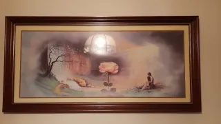 Cuadro romántico pareja y rosa