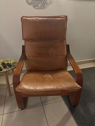 Butaca de piel marrón