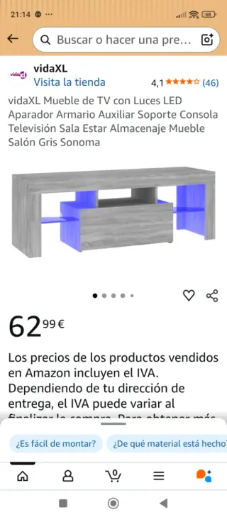 Mueble TV gris Sonoma