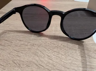 Gafas de sol redondas negras/marrón